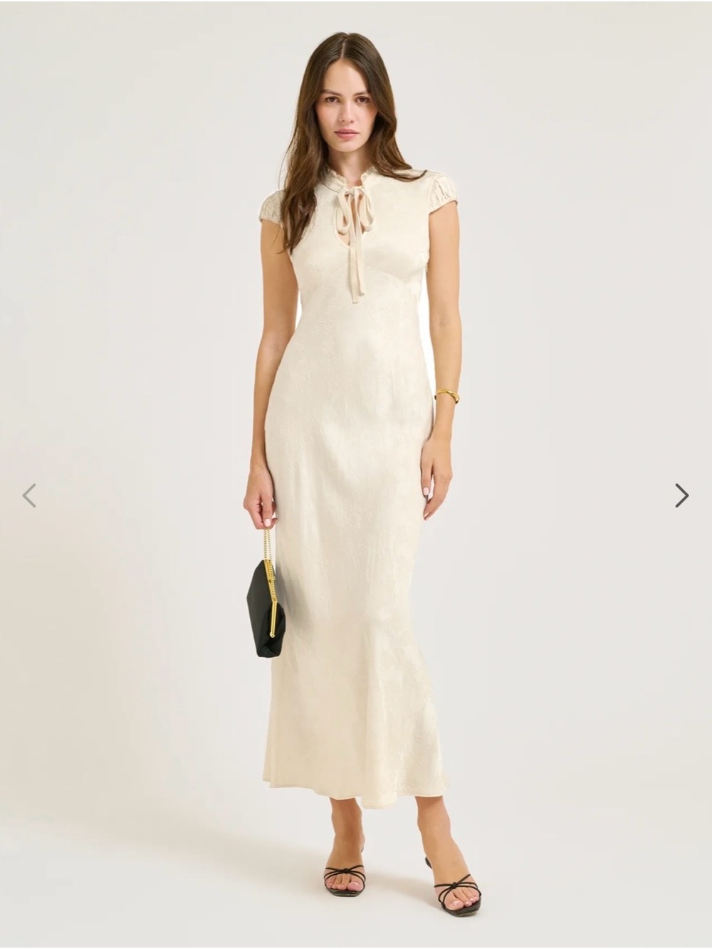 New Rumored Ivory Jacquard Portofino Maxi Dress Large - Picture 2 of 8